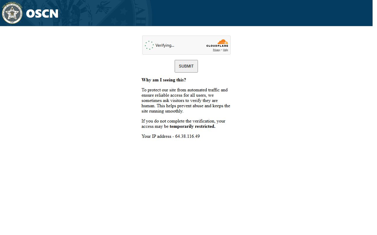 Ottawa County court dockets search on the OSCN system