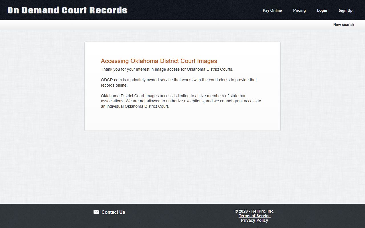 Ottawa County court records document image access limits on ODCR