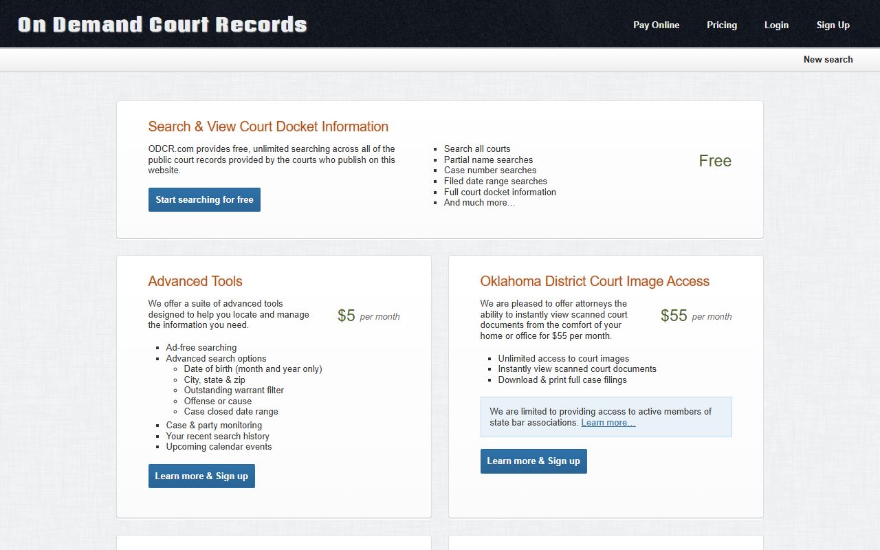 Ottawa County court records pricing and free search details on ODCR