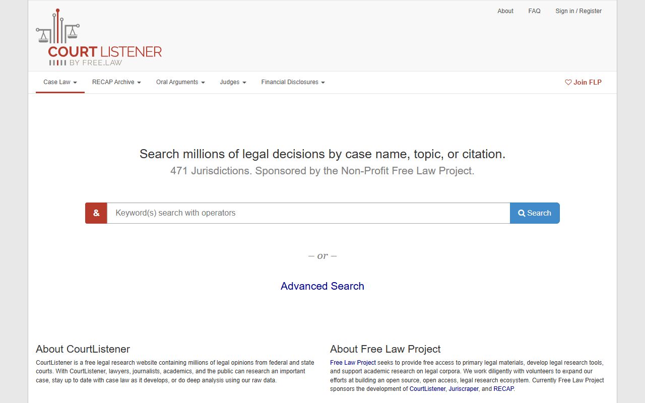 CourtListener legal research alternative for Ottawa County District Court court records