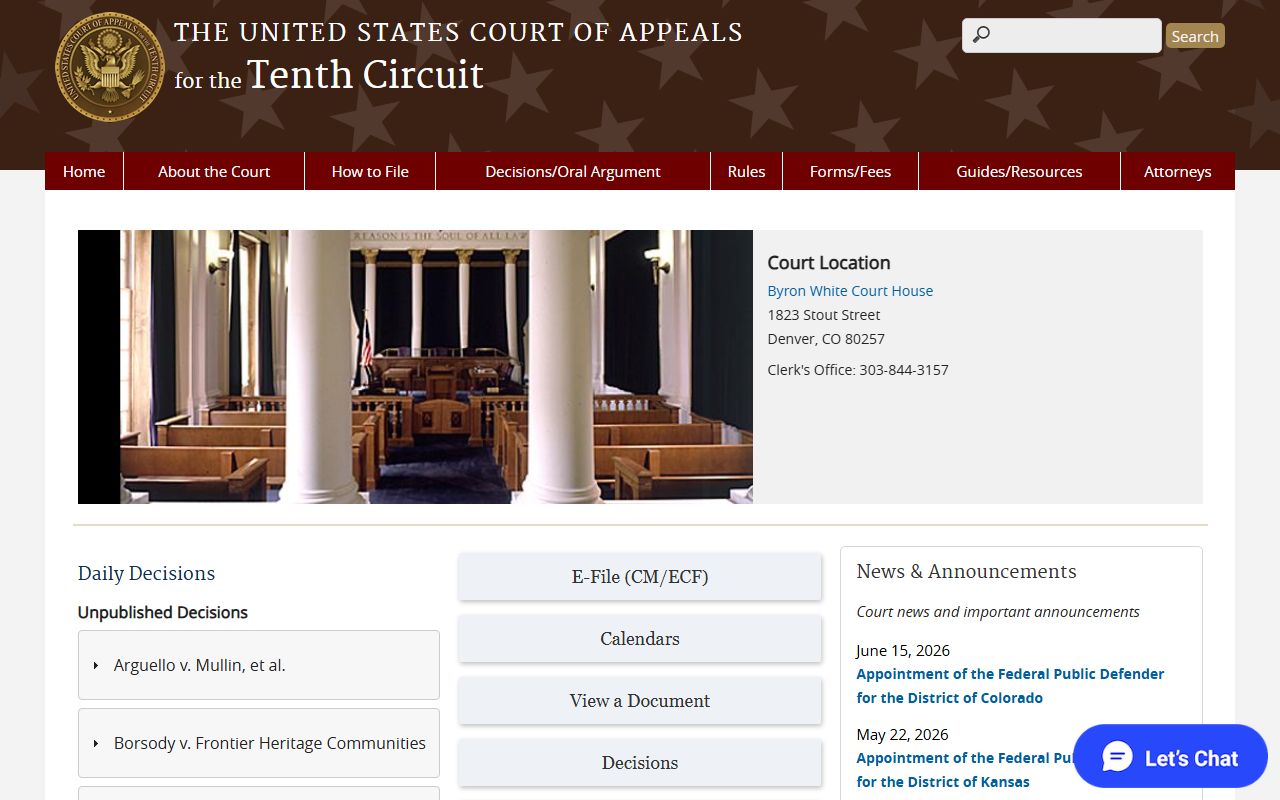 Tenth Circuit federal appeals path for Ottawa County District Court court records