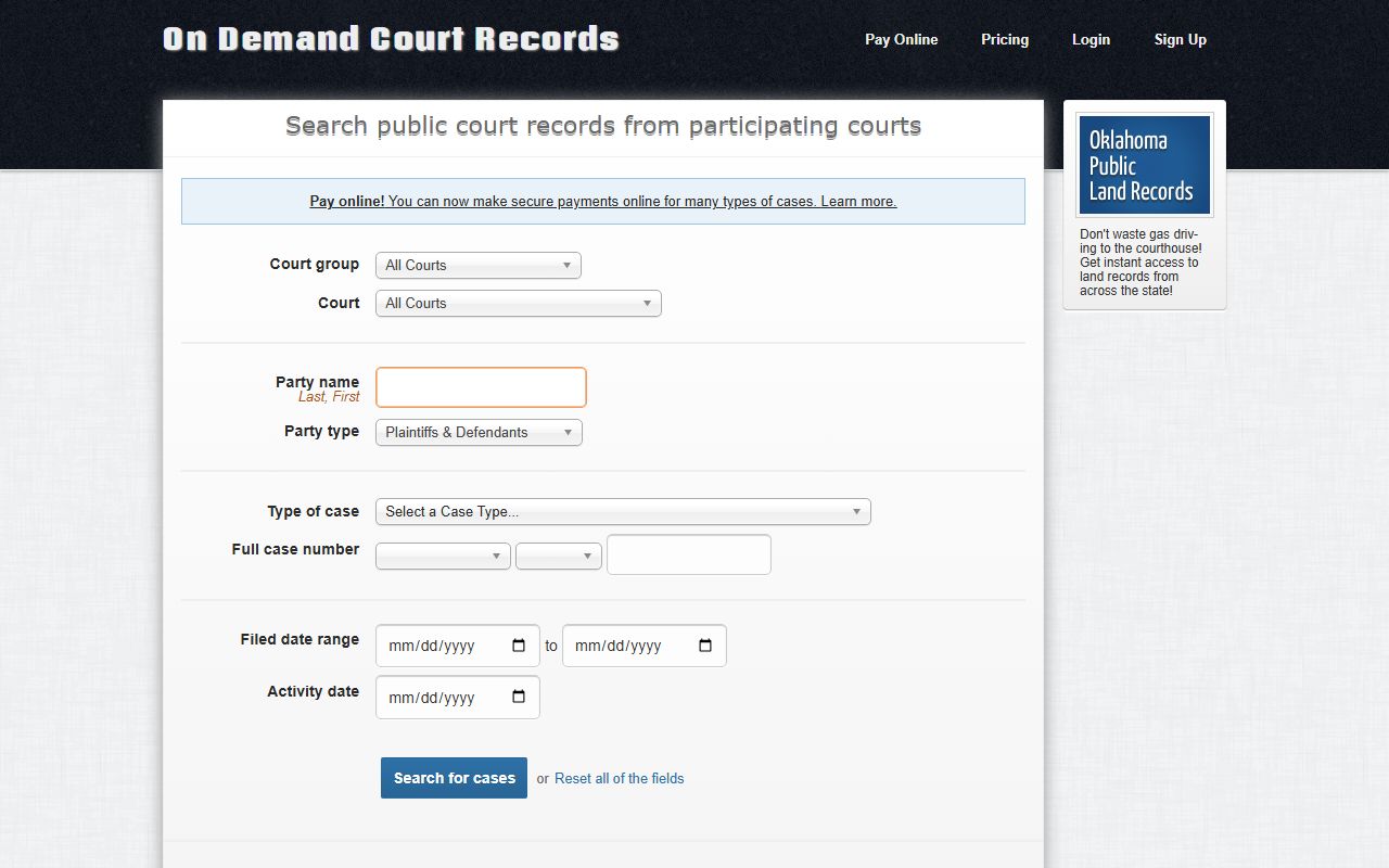 Ottawa County court records search on the ODCR portal