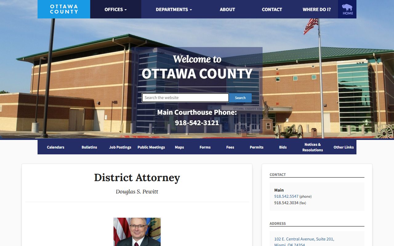 Ottawa County District Attorney and court charge records page