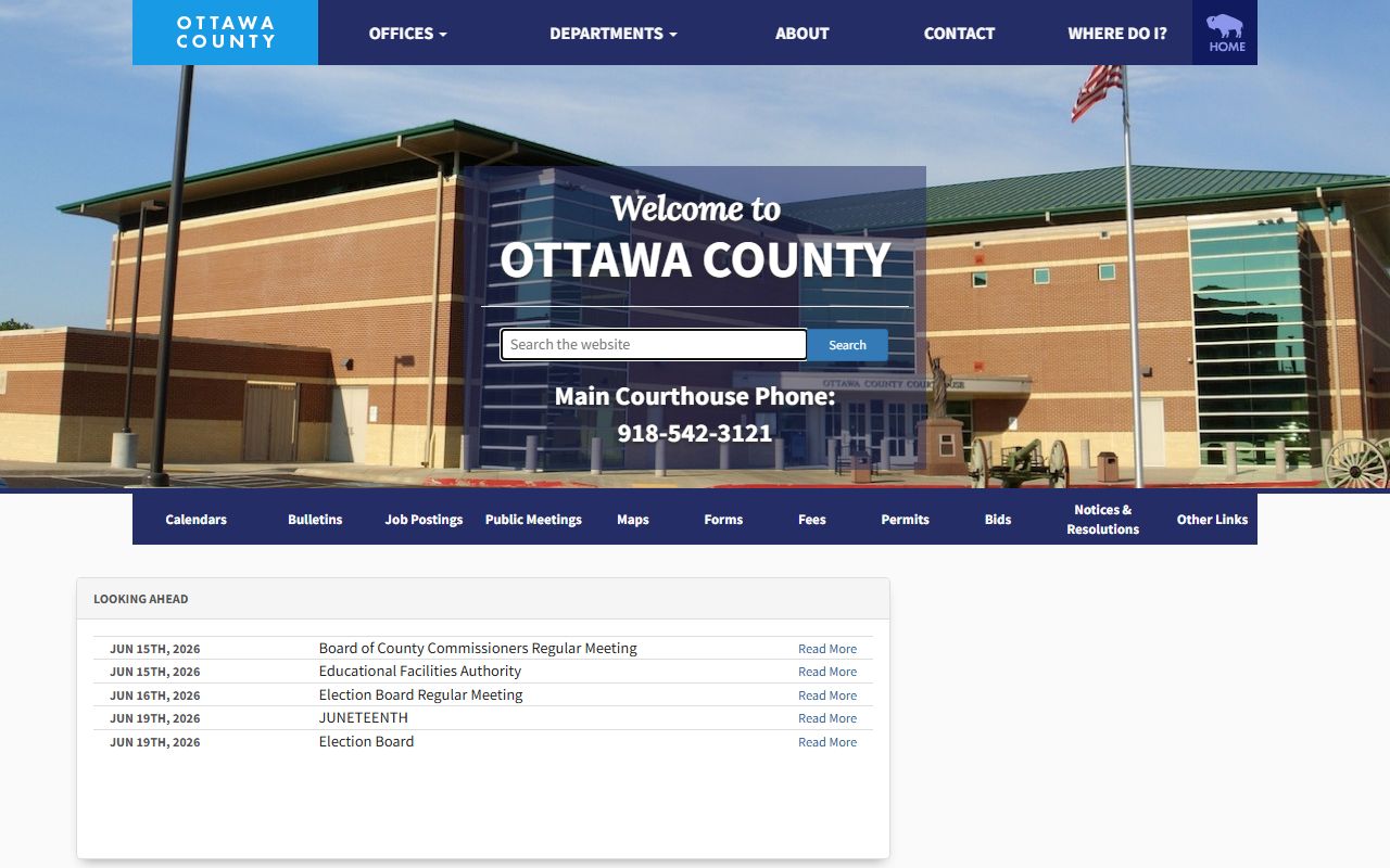 Ottawa County court records links on the county official homepage