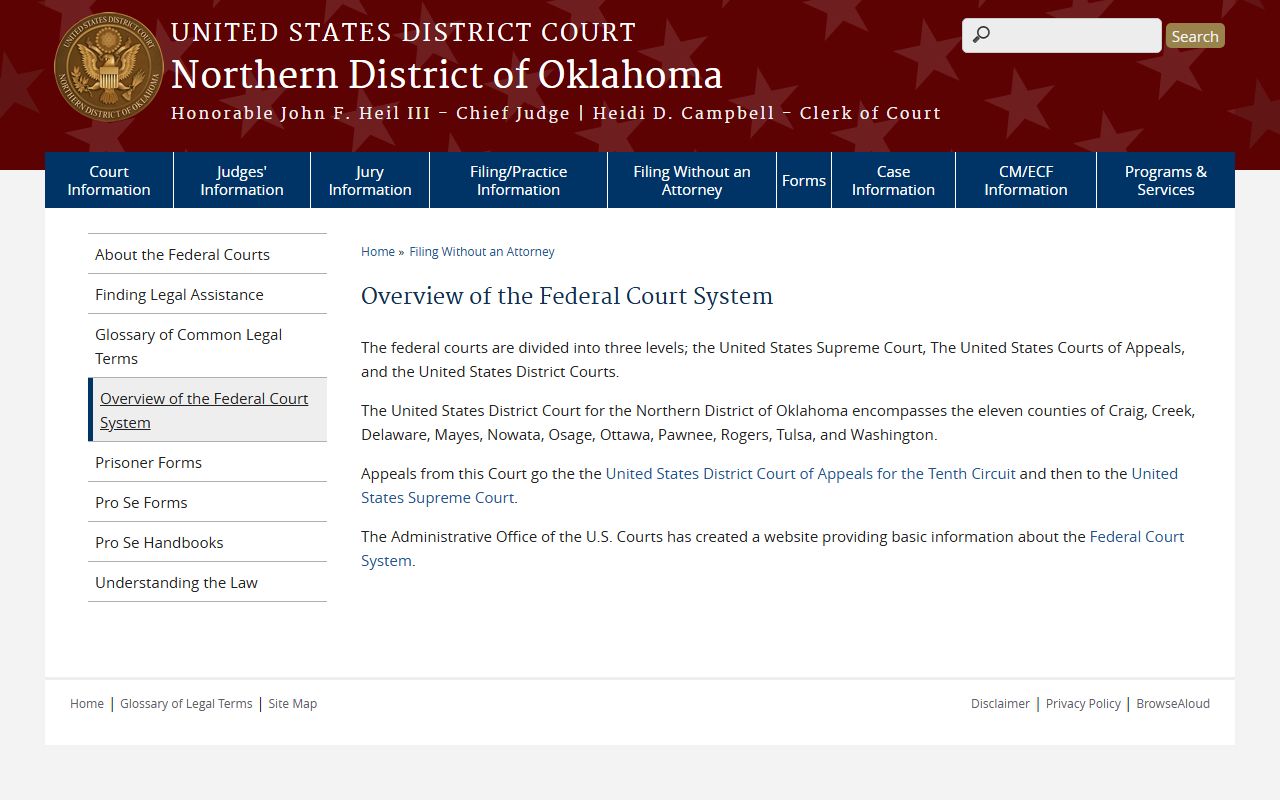 Ottawa County federal court records in the Northern District of Oklahoma